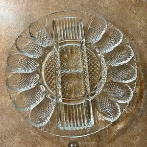 Clear Glass Divided Serving Platter - Elegant Home Dining